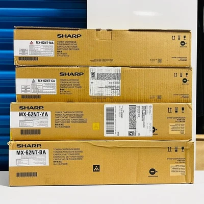 Sharp MX-62NT Full 4 Color Toner Set CMYK for MX6420N/6500/6580/7040/7500 NEW - Image 1 of 4