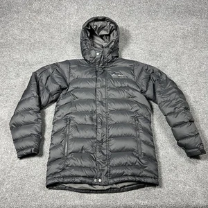 Eddie Bauer Jacket Mens Small Black Hooded Puffer Down Insulated Winter Coat - Picture 1 of 14