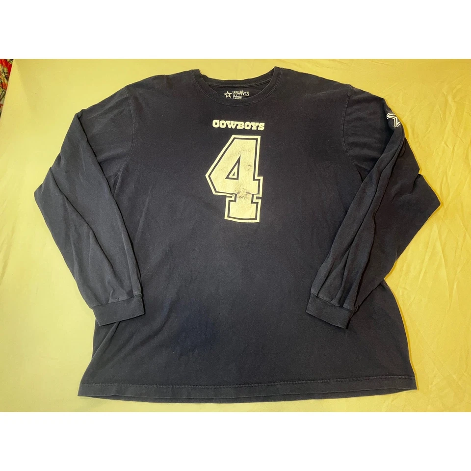 Dallas Cowboys Auténtica Dak Prescott #4 Camiseta Manga Larga Para Hombre 2XL Fútbol Foto 1 de 4