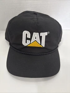 Caterpillar CAT Heavy Equipment Hat Cap Snapback Hat Embroidered Logo Big Rope - Picture 1 of 12