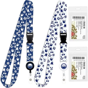 Cruise On 2-Pack Retractable Lanyard with Waterproof Card Holder Blue - Picture 1 of 5