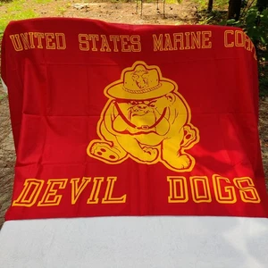  Nylon Hängeflagge USA Marines Teufel Hunde 59 x 35 - Bild 1 von 3