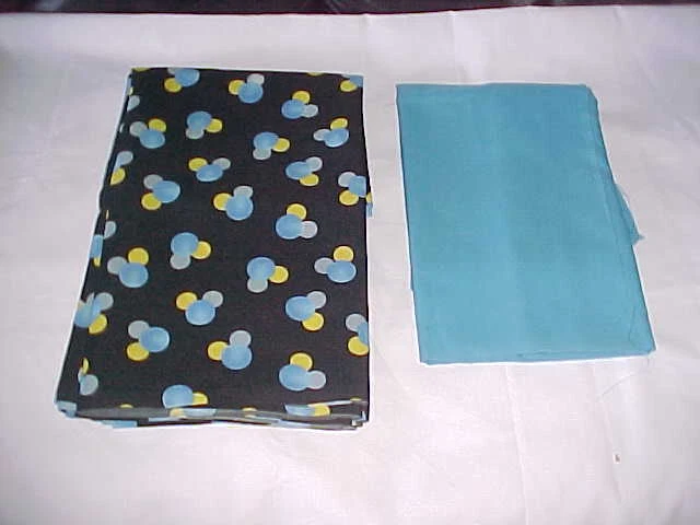 4.5 YARD BLACK Blue LOVELY Fabric MATERIAL For DRESS Outfit Sewing CRAFT PROJECT - Image 1 of 3