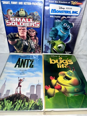 Lot Of 4 VHS Movies -SMALL SOLDIERS, BUGS LIFE, MONSTERS INC & ANTZ Foto 1 de 4