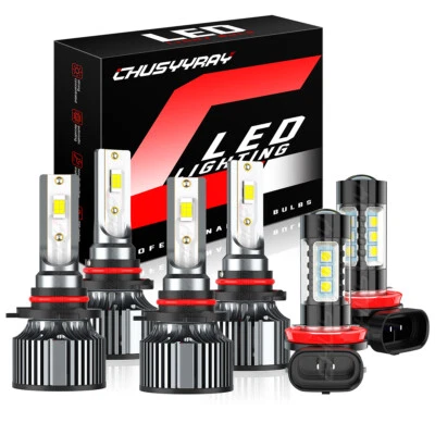适用于 Mercury Milan 2010 2011 6x LED 车头灯+雾灯灯泡组合套件 6500K — 第 1/4 张图片