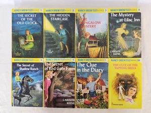 Vtg. Nancy Drew Mystery Stories By Carolyn Keene Book Lot of 8 HC 1930’s-50’s - Imagen 1 de 3