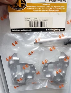 JUEGO DE MAMPAROS DELANTEROS/TRASEROS DE ALUMINIO GH Racing 02071 Savage 21/25 solo piezas de autos de radiocontrol raro - Imagen 1 de 3