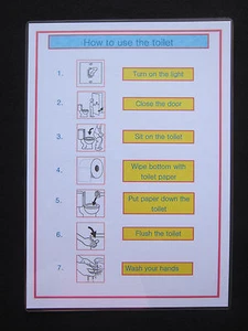 Rutina de baño A4 Wall Chart-Autismo / Comunicación visual / PECS / Demencia / Early Yrs - Imagen 1 de 1