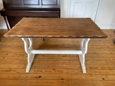 Vintage oak refectory dining table 4 seater - Image 1 of 4