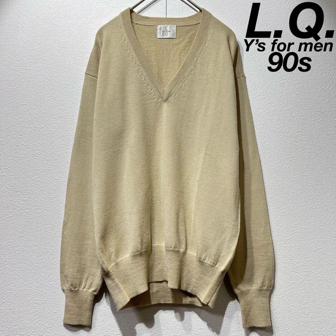 【Y’s for men】1990s Vneck Refined Kint Vintage 90's LQ Y's for men Yohji Yamamoto Wool V-neck design knit