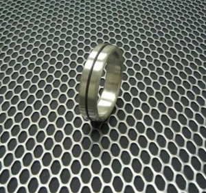 Designer Series Stainless Steel Erection Ring single accent band - Picture 1 of 1