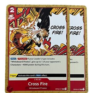 One Piece Card pillars of strength Eng Op03-017 Cross Fire UC set x 2