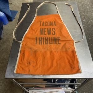 VINTAGE TACOMA NEWS TRIBUNE APRON 3 POCKET NEWSPAPER BAG PAPER BOY - Picture 1 of 15