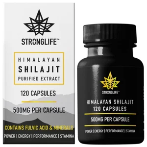 Shilajit 120 Caps 500mg Himilayan fulvic Acid 60% & 85+ Minerals Energy booster - Picture 1 of 4