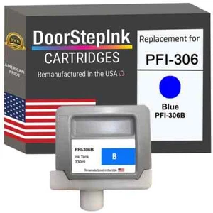 Cartucho de tinta compatible DoorStepInk para Canon PFI-306 330 ml azul-EE. UU. - Imagen 1 de 5