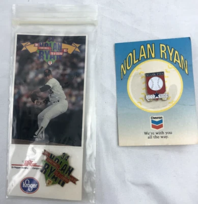 Nolan Ryan 1993 "Farewell to a Legend" Pin/Card (Dr. Pepper/Kroger) & 300 Wins - Image 1 of 4