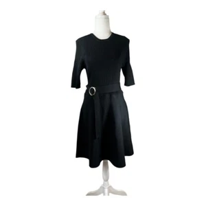PORTMANS Black Midi Work Office LBD Dress W/ Belt SZ XL BNWT RRP $129.99 #0241 - Picture 1 of 3