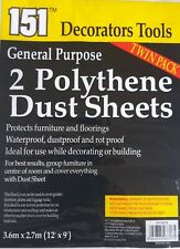 2XGeneral Purpose Polythene Dust Sheets Decor Tools Waterproof, Dustproof
