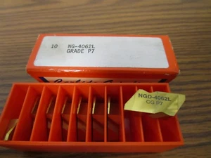 (8) Carbide Grinding Co. NG-4062L Grade P7 Inserts - Picture 1 of 2