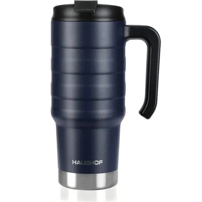 HAUSHOF 24 oz Travel Mug Steel Double Wall Vacuum Insulated Spill Proof Tumbler