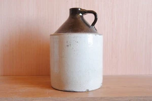 antiker Vintage Steinzeug Whisky Mondschein Krug - Bild 1 von 4