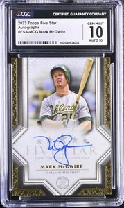 2023 Topps Five Star #FSAMCG Mark McGwire CGC 10 Gem Auto Athletics - Picture 1 of 2