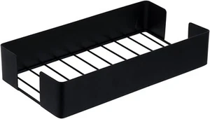 Black Metal Bathroom Countertop Folded Paper Towel Holder, Napkin Storage Tray - Picture 1 of 7