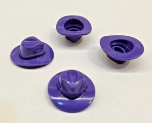 4x- LEGO Dark Purple Minifigure, Headgear Hat, Wide Brim Outback Style (Fedora) - Picture 1 of 1