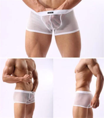 COCKCON men sexy mesh underwear boxer transparent see-thru breathable M-3XL - Image 1 of 4