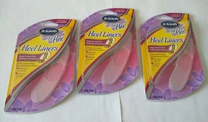 Dr. Scholl's For Her Heel Liners, 3 Pairs PREVENT SHOE RUBBING & SLIPPING "NEW" - Picture 1 of 4