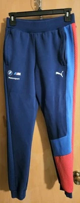 Pantalones deportivos Puma BMW Motorsport para hombre MT7 pierna cónica azul/rojo rayas pequeños Foto 1 de 4