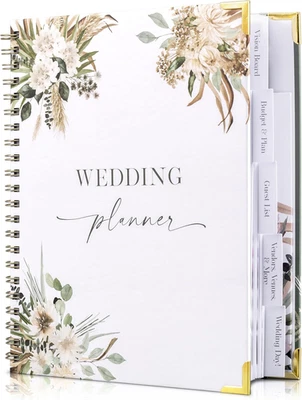 Elegante planificador y organizador de bodas verde - regalo de compromiso perfecto Foto 1 de 4