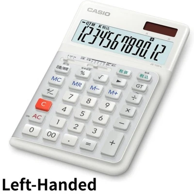 CASIO Calculator JE-12D-WE-N Ergonomic Step Key Just Type 12 digits left-handed - Image 1 of 4