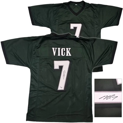 SALE! Philadelphia Eagles Michael Vick Signed Green Jersey Beckett Witness - Image 1 of 4