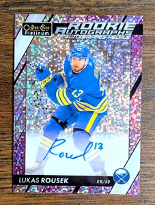 Lukas Rousek 2023-24 O-Pee-Chee Platinum #R-LR Violet Pixels Rookie Auto 56/99 - Imagen 1 de 2