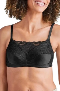 Post Mastectomy Bra Pocekted AMOENA Isabel Black 38C - Picture 1 of 5
