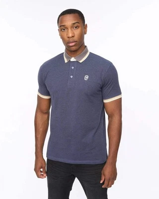 Camisa polo Crosshatch Chimlacks para hombre - azul denim Foto 1 de 4