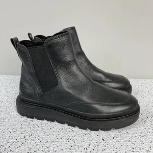 Timberland Chelsea Ankle Boots Womens Size 9 Black Leather Chunky Goth Moto - Picture 1 of 10