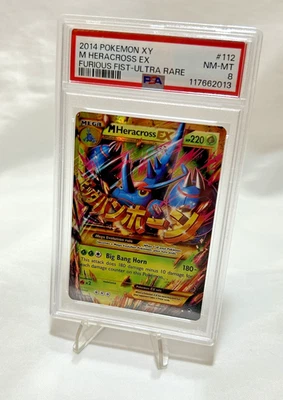 PSA 8 M Heracross EX 112/111 Secret Rare Furious Fists Ultra Rare Pokemon XY - Image 1 of 4