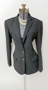 Ralph Lauren Blazer Size 10 Equestrian Vintage 90’s Embossed Logo Buttons Wool - Picture 1 of 24