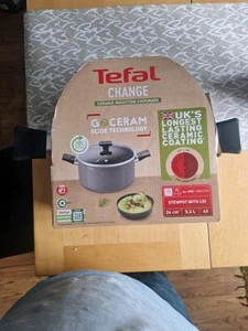 Tefal CHANGE 24cm 5.4L Stewpot With Lid Ceramic Coating All Hobs Induction Glass - Picture 1 of 1