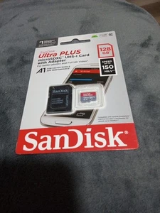 SanDisk Ultra Plus 128GB microSDXC UHS-I 150MB/s Card With Adapter - Photo 1 sur 2