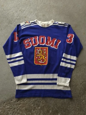 RARE Vintage 1976 Canada Cup Finland Suomi Hockey Jersey #13 Kapanen 70s Small - Image 1 of 4