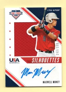 2020 Panini Stars & Stripes SILHOUETTES Max Muncy #/199 RC AUTO JERSEY - A's - Picture 1 of 2