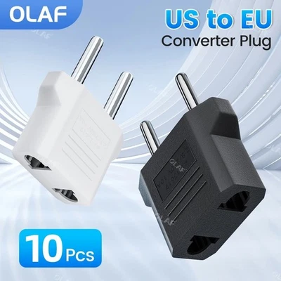 Adaptador de enchufe Olaf 10 piezas de EE. UU. a la UE Adaptador de enchufe Euro KR de viaje Adaptador KR, Foto 1 de 4