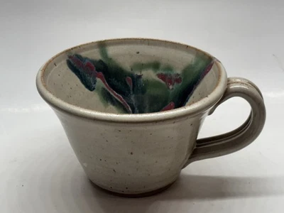 Винтажная РУЧНАЯ РАБОТА 1995 Подписанная Художественная Керамика Керамика Кофейная Большая Кружка Чашка  - Изображение 1 из 4