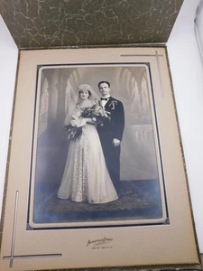 Foto de boda vintage 10 X 13 novia novio acrópolis estudio NYC retrato Art Deco - Imagen 1 de 6