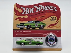 Hot Wheels 50th Originals #5/5 '67 Hemi Barracuda with collector's button 2018 - Picture 1 of 7