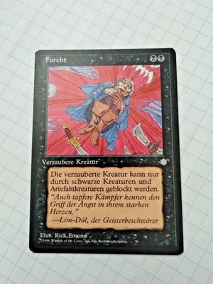 MTG Fear German (Furcht) Ice Age Regular Common - Some Edge Wear - See Pics - Image 1 of 4