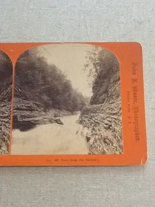 c1880 John R Moore NARROWS VIEW View 3D Stereoview Card - Bild 1 von 2